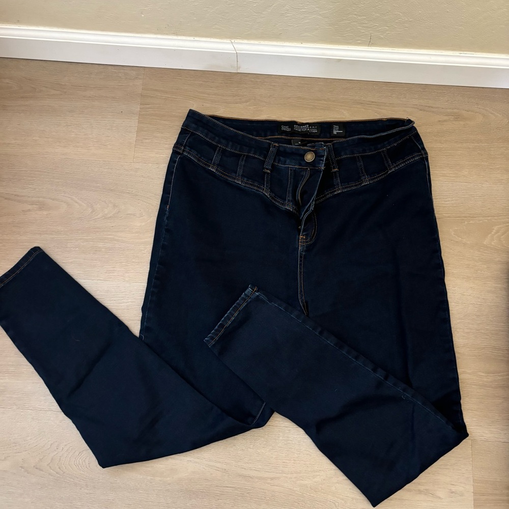 City Chic Denim Dark Wash Harley Corset Skinny Jean